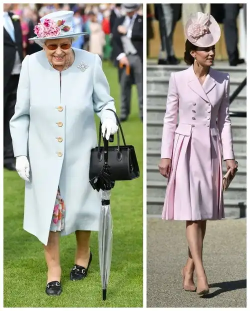 与凯特王妃同穿马卡龙色美服,英女王戴墨镜俏皮现身花园派对