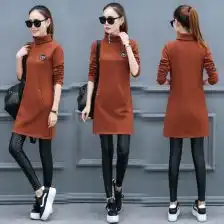 韩国修身长款t恤女包臀