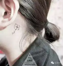 纹身师适合女生耳朵纹身耳后纹身