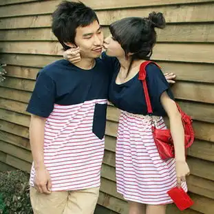 买家秀清仓价情侣装韩国正品2011夏新款彩虹t恤裙