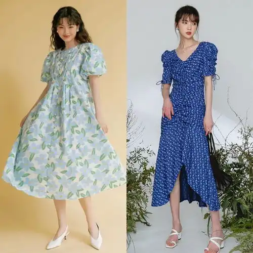 初夏知性优雅的女人,少不了碎花裙的穿搭示范,时尚达人都爱穿