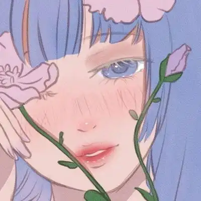 卡通头像女手绘心痕