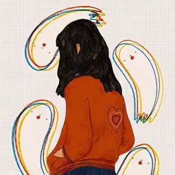 卡通头像女手绘台灯