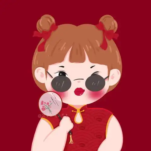 戴墨镜卡通女孩头像