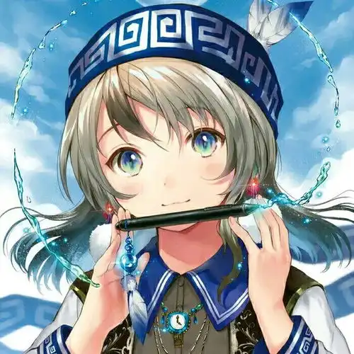 少女单纯名族风蓝天白云
