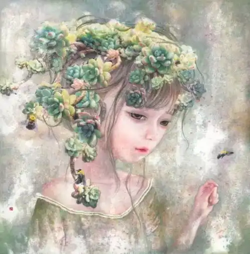 大学美女老师的创意绘画,梦幻与超现实碰撞