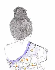 背影的艺术艺术家手绘水彩画图