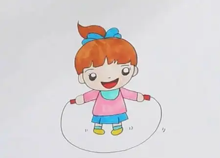 小女孩简笔画