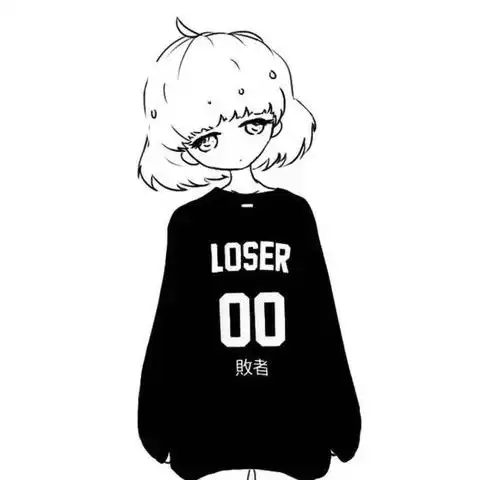 谁能帮我找找之前有个头像是动漫的女生穿黑色衣服衣服上面写着一个败者的头像谢谢急急急