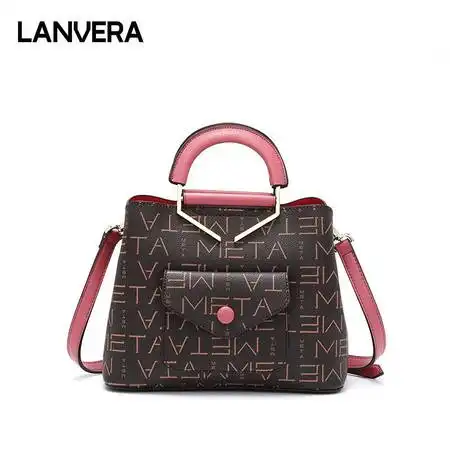 洋湖轩榭包包女欧美时尚女士手提包老花纹潮流斜挎女包a