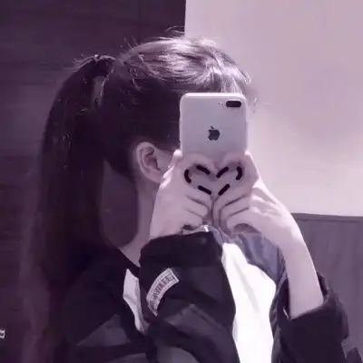看手机女生拿手机遮脸头像
