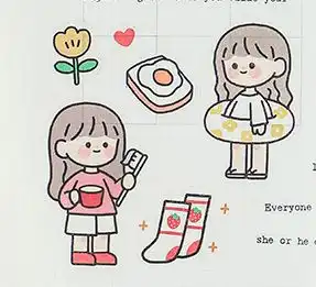 手帐素材无敌可爱少女ins手帐