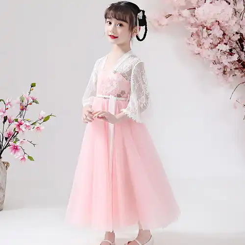 儿童汉服女童古装襦裙超仙飘逸中国风2020新款夏装女孩唐装连衣裙