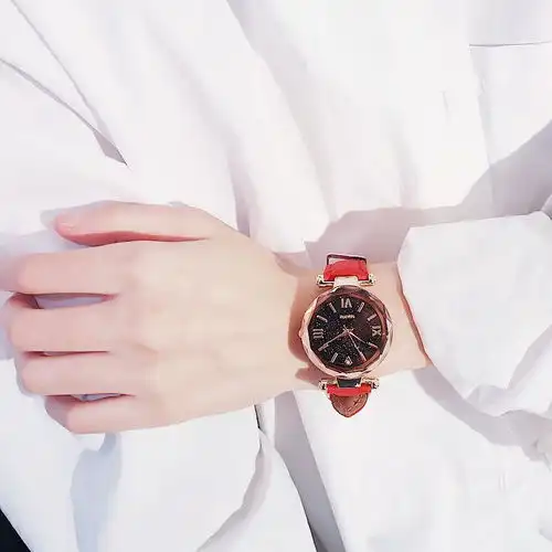 抖音同款星空手表女生学生韩版简约休闲大气百搭时尚潮流防水女表