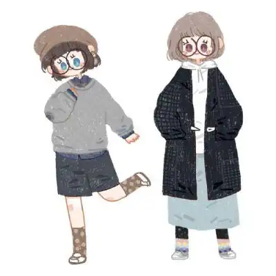 最火动漫闺蜜头像双人同框手绘可爱闺蜜两人头像