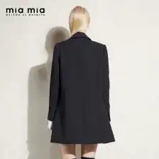 miamia冬新欧美风双排扣通勤ol中长款风衣女士外套852329h