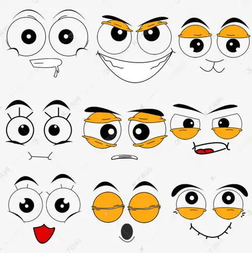 卡通圆眼大眼睛组图素材图片免费下载千库网