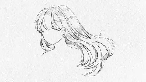 女孩侧脸头像竖屏壁纸画