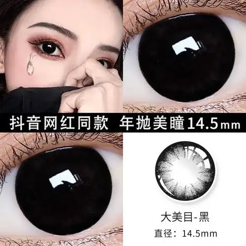 美瞳网红同款隐形眼镜年抛韩版可爱学生大小直径混血自然抖音社会