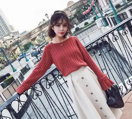 柔美的毛衣套装裙,满足你的浓浓的少女心,气质女神就是你