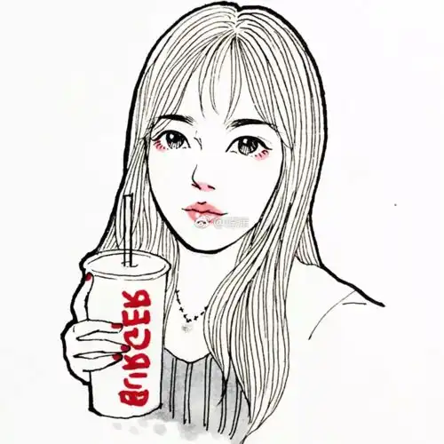 她的线描插画真美手绘头像看了就爱不释手