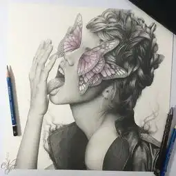 一组超浪漫超炫酷的素描插画