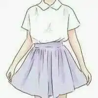 手绘头像女生黑白背影服