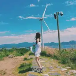 甜美女生头像唯美背影河