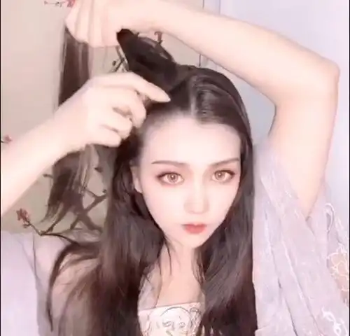 零基础学盘发超美的汉服盘发,清新小仙女