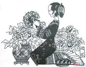 民族美少女剪纸图案剪纸欣赏手工欣赏二