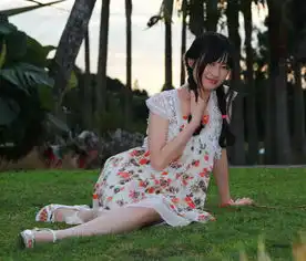 夕阳下的美少女