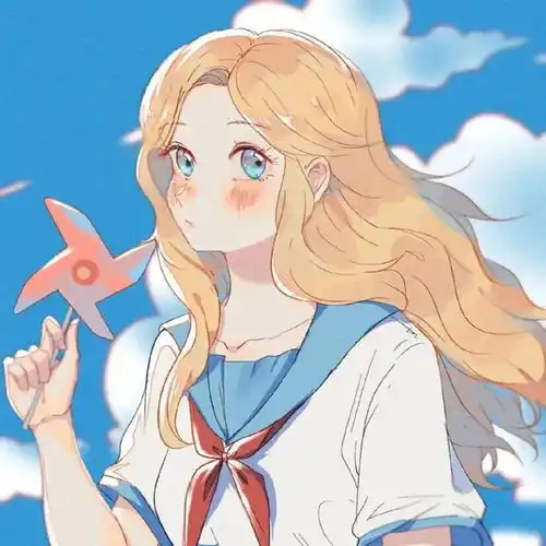 卡通头像女手绘原木