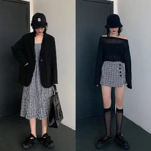 吸睛值爆表的闺蜜装卫衣伞裙变身日系少女,美的很高冷