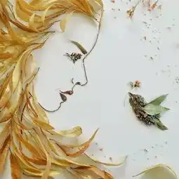 用落叶树枝画出的美女肖像,简直太油菜了
