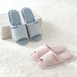 秋冬简约棉麻居家情侣棉拖防滑露趾四季室内拖鞋男女