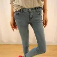 风格女头像真人牛仔裤