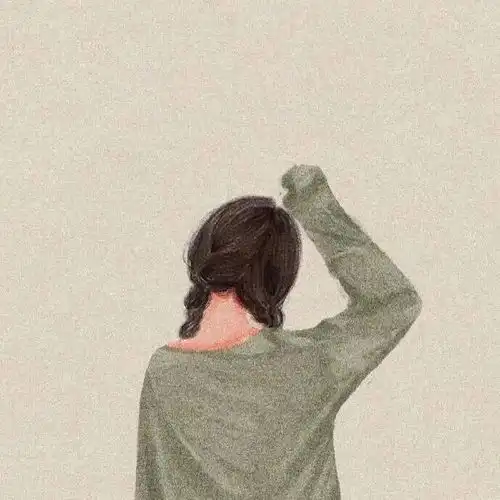 手绘背影女生头像提升自己比迎合他人重要