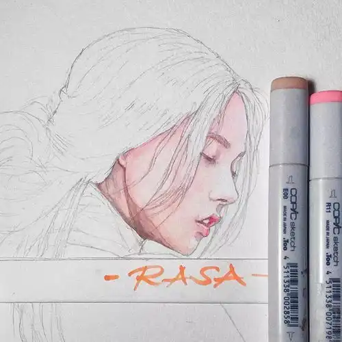 水彩肖像,好漂亮的美女姐姐,看一眼就爱上这画风...