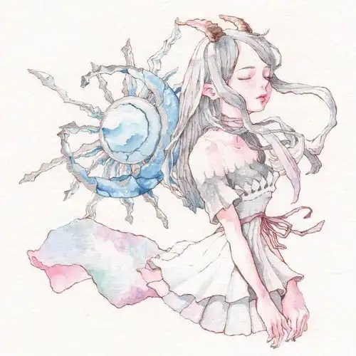 水彩插画意境非常好的水彩动漫少女爱画亦爱人