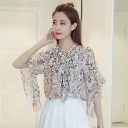 碎花头像女雪纺衫