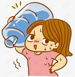 扛水的女汉子素材图片免费下载高清卡通手绘png千库网图片编号7356989