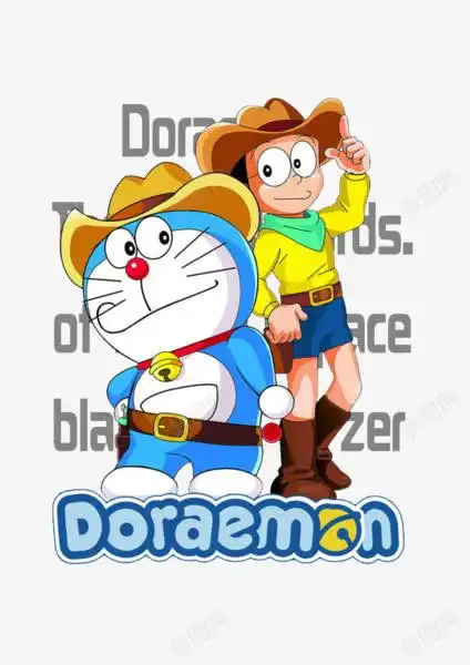 牛仔装大雄机器猫创意素材机器猫素材