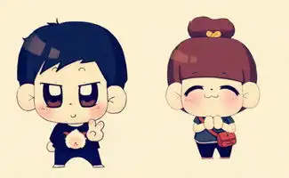 小女孩头像可爱简笔画情侣