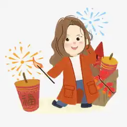 春节卡通少女点鞭png素材图片素材其他格式下载动漫人物大全