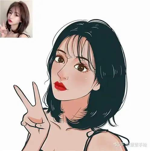 手绘头像女高冷霸气现代唯美手绘美女头像手绘插画头像女