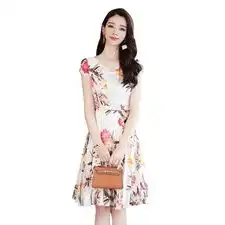 雪纺碎花连衣裙中长款夏季新款流行女装气质女人夏天裙子女夏