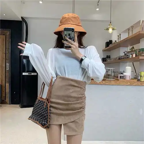 春夏新款黑色半身裙高腰不规则裙子韩版包臀裙短裙显瘦a字裙女装