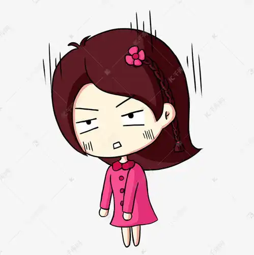 手绘卡通女孩颓废无力表情素材图片免费下载千库网