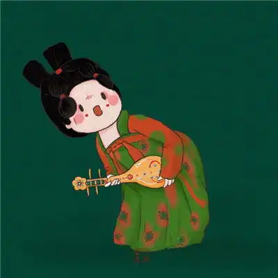 2021超火的唐宫夜宴插画女头像没有人会突然不爱你只是你突然知道而已