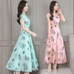 实拍夏装碎花雪纺长裙超仙裙子春季2019新款女长款连衣裙女